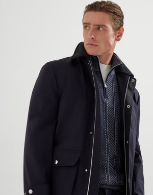 双线编织毛衣 海军蓝 男款 - Brunello Cucinelli