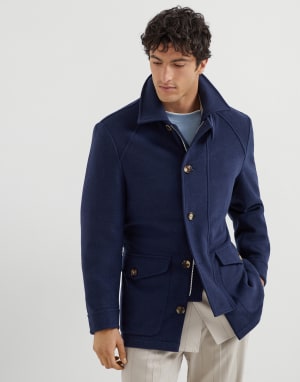 Belted safari jacket Blue Man - Brunello Cucinelli