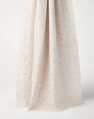 Echarpe en cachemire et soie Diamante Avoine Femme - Brunello Cucinelli