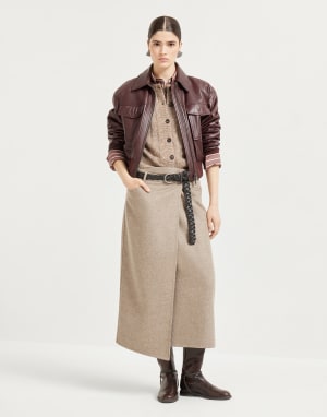Soft nappa leather bomber jacket Amaranth Woman - Brunello Cucinelli