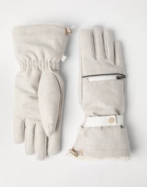 手袋 BRUNELLO CUCINELLI SEQUINNED KNIT LONG GLOVES Brunello Cucinelli Dazzling knit gloves | REVERSIBLE