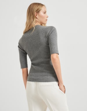 Sparkling cashmere sweater Lead Woman - Brunello Cucinelli
