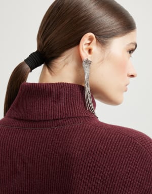 Cashmere English rib sweater Amaranth Woman - Brunello Cucinelli