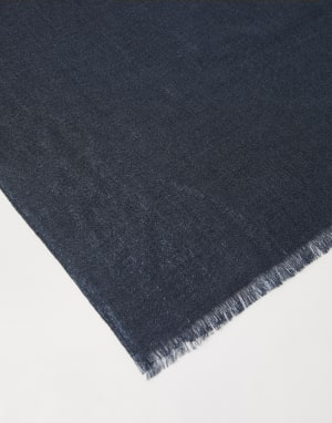 Cashmere and silk sparkling scarf Blue Woman - Brunello Cucinelli