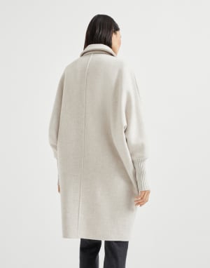 Abrigo en tela de paño Cozy de cachemir Beige Claro Mujer - Brunello Cucinelli