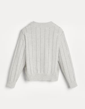 【ブルネロクチネリ 】ニットカーディガン スタンドカラー リネン 48 グレー ガールズ ニットウェア - セーター＆カーディガン | Brunello Cucinelli