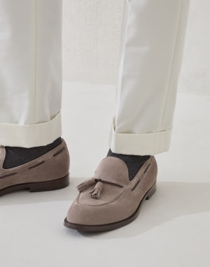 美品✨️ブルネロクチネリ　モカシン　スエード　ファー　37　24cm　グレー 美品✨️ブルネロクチネリ モカシン スエード ファー 37 24cm グレー