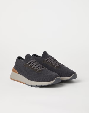 BRUNELLO CUCINELLI コットンニット&スエード スニーカー メンズ スニーカー | Brunello Cucinelli