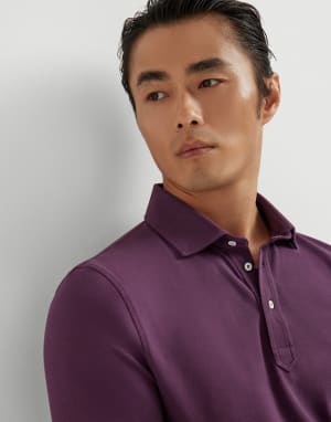 Piqué polo shirt Burgundy Man - Brunello Cucinelli