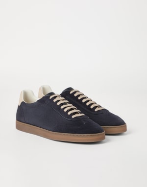 Sneakers aus Veloursleder Blau Herren - Brunello Cucinelli