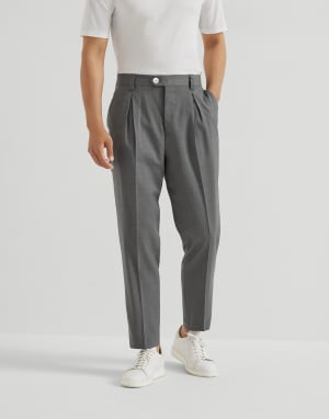 Virgin wool trousers Medium Grey Man - Brunello Cucinelli