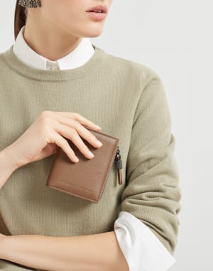 モニーレ付き ウォレット(スモール) チョコレート レディース - Brunello Cucinelli