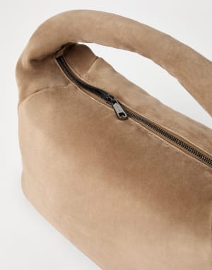 Suede BC Duo Hobo bag Light Brown Woman - Brunello Cucinelli