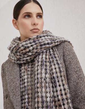 Sciarpa in maglia Balloon Net Antracite Donna - Brunello Cucinelli
