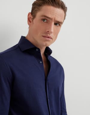 Hemd in Basic Fit Navy-Blau Herren - Brunello Cucinelli