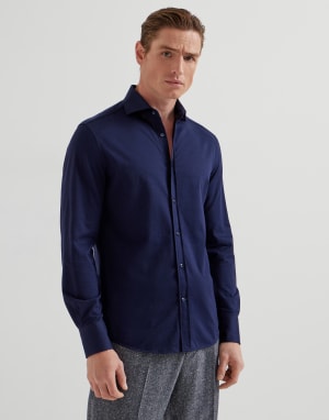 Hemd in Basic Fit Navy-Blau Herren - Brunello Cucinelli