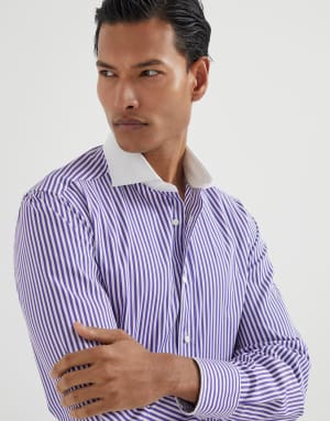 Chemise à col blanc Violet Homme - Brunello Cucinelli