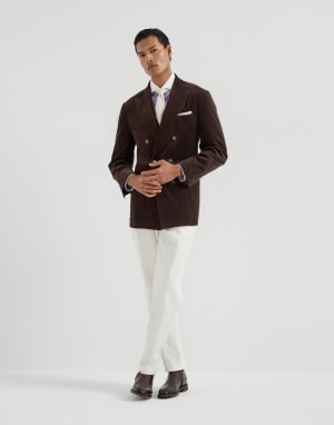 Shirt with white collar Purple Man - Brunello Cucinelli