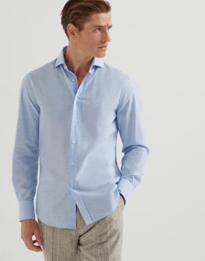 Oxford-Hemd Himmelblau Herren - Brunello Cucinelli