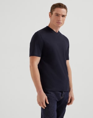 Jersey T-shirt Navy Blue Man - Brunello Cucinelli