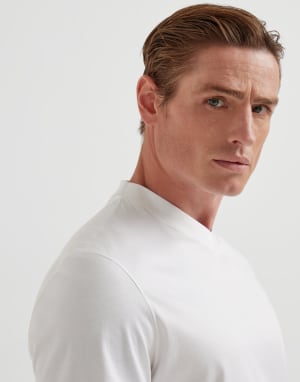 长袖T恤 白色 男款 - Brunello Cucinelli