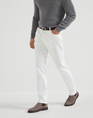 美品　BRUNELLO CUCINELLI ホワイトデニム スリムフィット ホワイトデニムパンツ | ブルネロクチネリ - La Natura