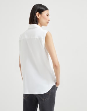 Stretch poplin shirt White Woman - Brunello Cucinelli