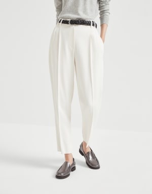 Pantalone Slouchy Latte Donna - Brunello Cucinelli