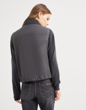 Cashmere down vest Lignite Grey Woman - Brunello Cucinelli