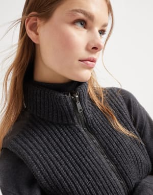 Cashmere down vest Lignite Grey Woman - Brunello Cucinelli