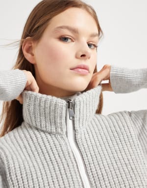 Plumífero sin mangas de cachemir Gris Claro Mujer - Brunello Cucinelli