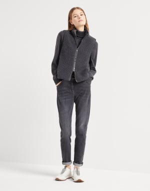 Cashmere down vest Lignite Grey Woman - Brunello Cucinelli