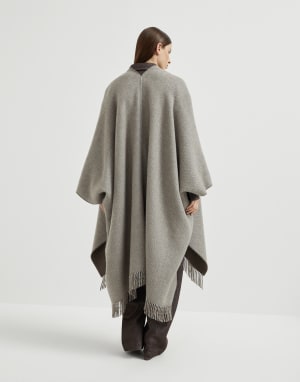Cashmere flannel poncho Light Brown Woman - Brunello Cucinelli