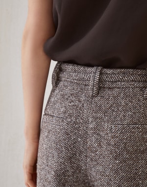 Straight Crop trousers Brown Woman - Brunello Cucinelli