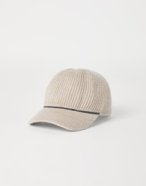 Baseballkappe Sparkling mit Monili Kaltes Beige Damen - Brunello Cucinelli