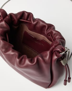 Soft leather mini Mellow Bucket bag Amaranth Woman - Brunello Cucinelli