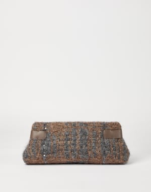 Sac Pouch Essence broderie brillante Marron Femme - Brunello Cucinelli