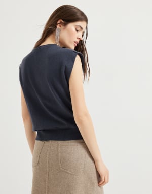 Pull en cachemire Bleu Marine Femme - Brunello Cucinelli