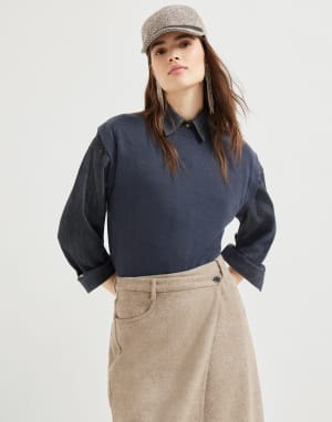 Pull en cachemire Bleu Marine Femme - Brunello Cucinelli