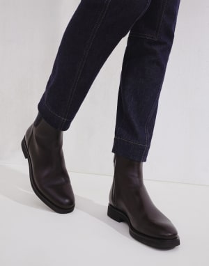 Matte calfskin Chelsea boots Brown Woman - Brunello Cucinelli