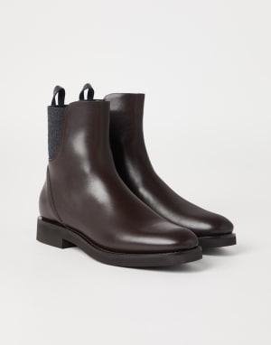 Matte calfskin Chelsea boots Brown Woman - Brunello Cucinelli