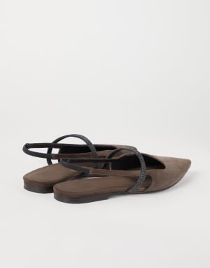 Suede flats Brown Woman - Brunello Cucinelli