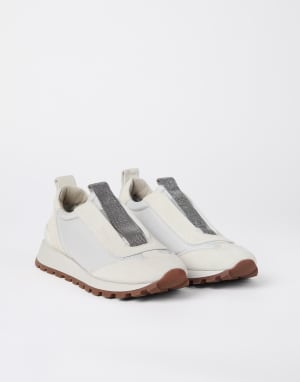 Кроссовки из замши Белый Женщина - Brunello Cucinelli