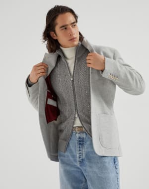 Blazer-style outerwear Light Grey Man - Brunello Cucinelli