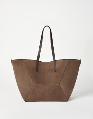 Suede BC Duo bag Bark Woman - Brunello Cucinelli