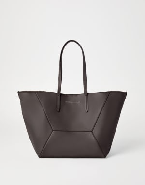 Calfskin BC Duo bag Pine Cone Brown Woman - Brunello Cucinelli