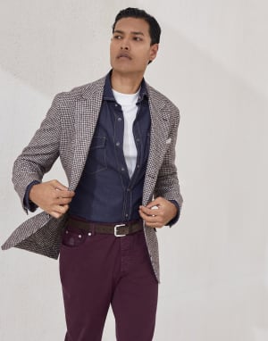 Shirt with snaps Dark Denim Man - Brunello Cucinelli