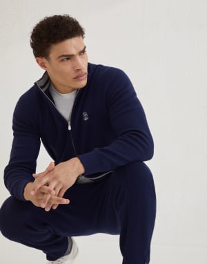 Cashmere cardigan Marine Blue Man - Brunello Cucinelli