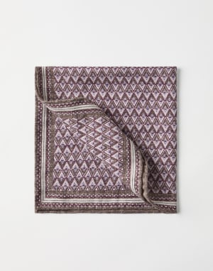 Silk pocket square Cigar Man - Brunello Cucinelli