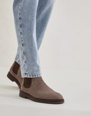 Suede Chelsea boots Light Brown Man - Brunello Cucinelli